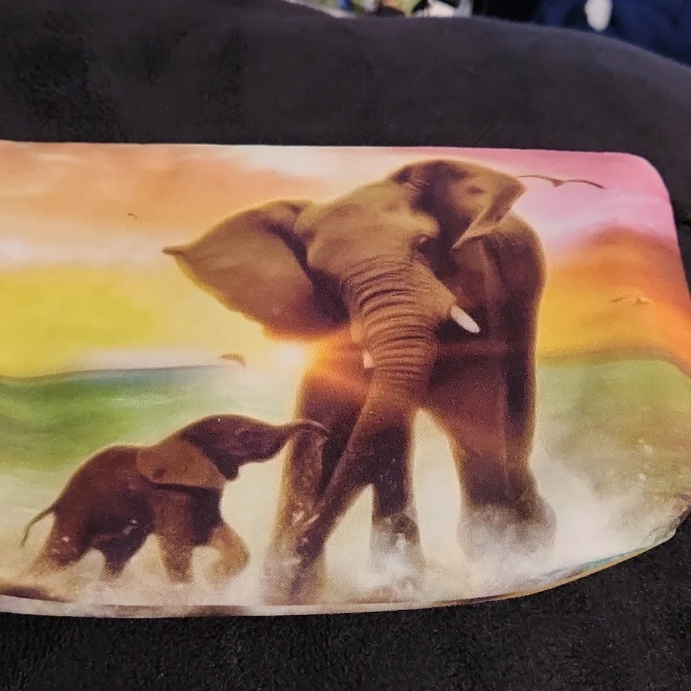 NEW- Cosmetic Bag, Storage Bag - Elephants in the water